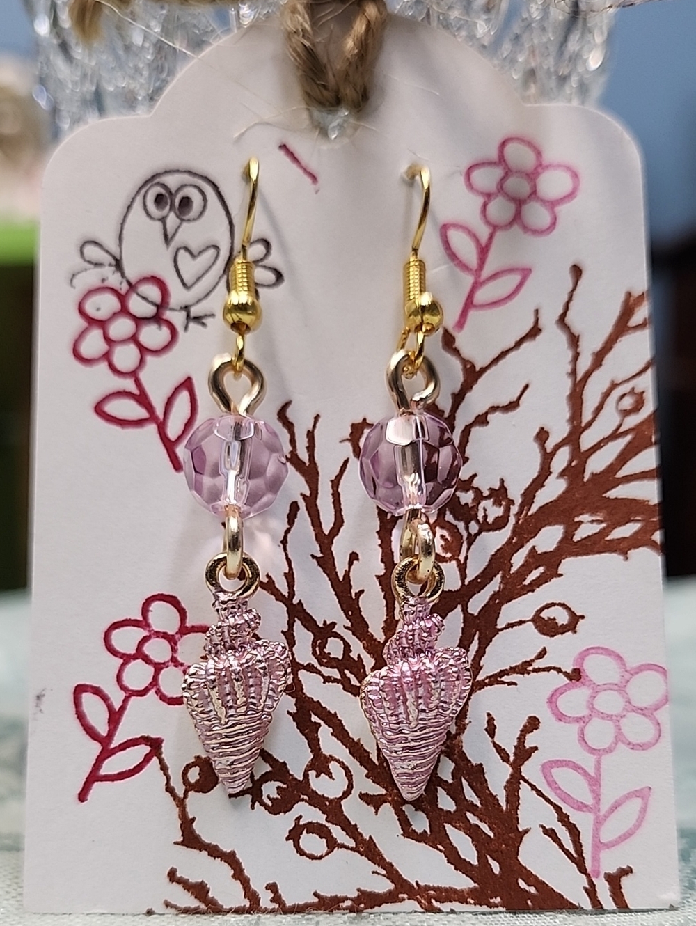 Pink Seashell Earrings!